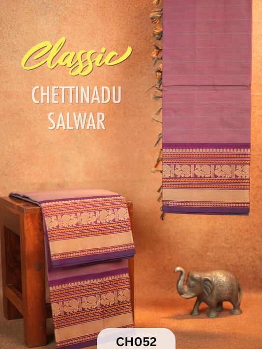 Chettinad Cotton Salwar Suit - 2Pcs Unstitched