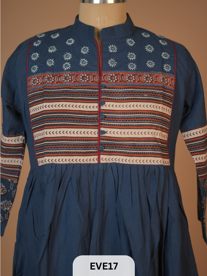 PURE COTTON KURTI WITH MIRROR WORK
