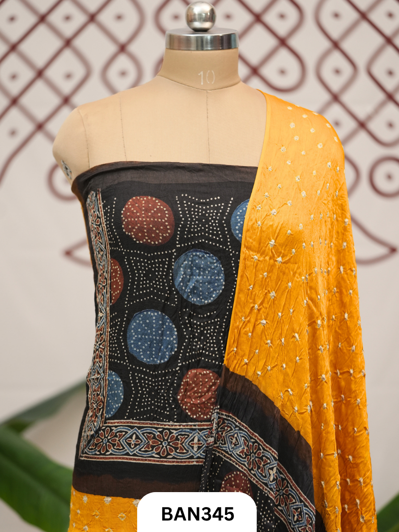 Modal Bandhini 3pcs Salwar Suit With Lagdi Patta Dupatta