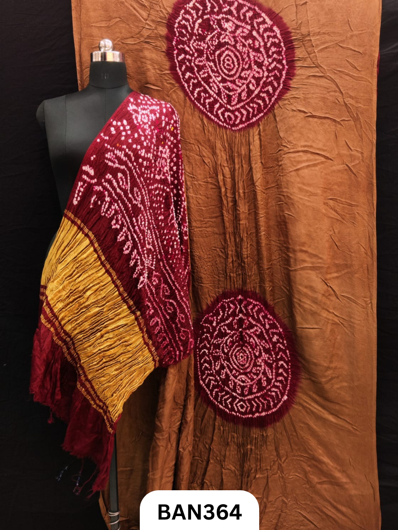 Semi Gaji Silk Tissue Pallu 4 Gul with 3D Dyeing Saree