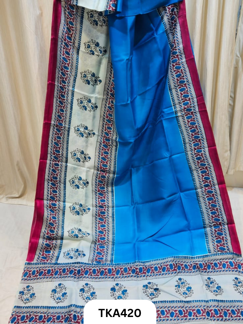 Murshidabad Silk Hand Painted Saree