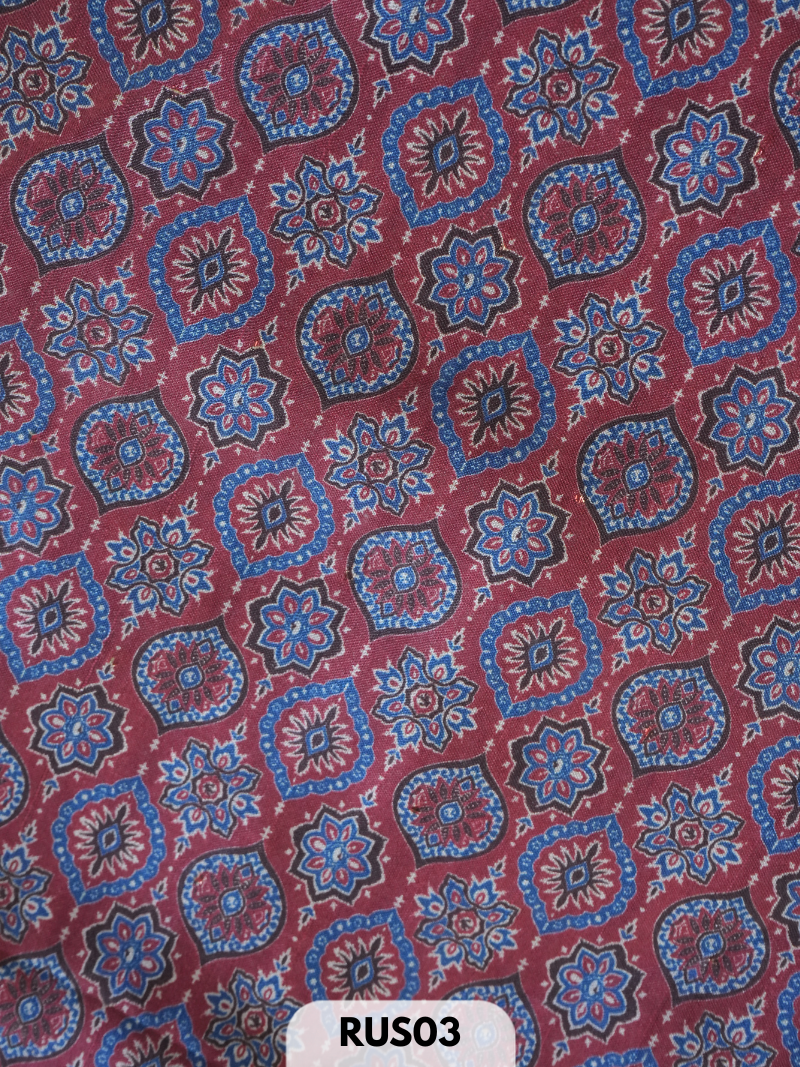 Dupion ajrakh fabric-1 mtr