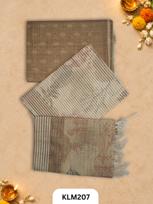 Semi Tussar Salwar Unstitched 3Pc Set