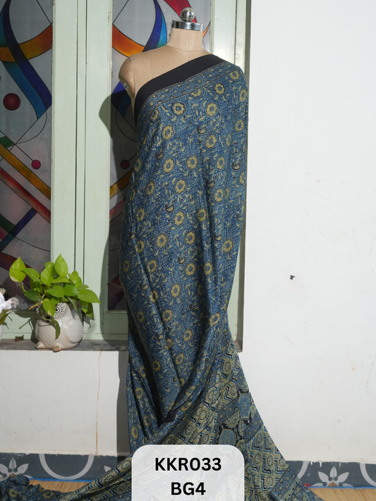 AJRAKH MODAL SAREE | BLOCK PRINT