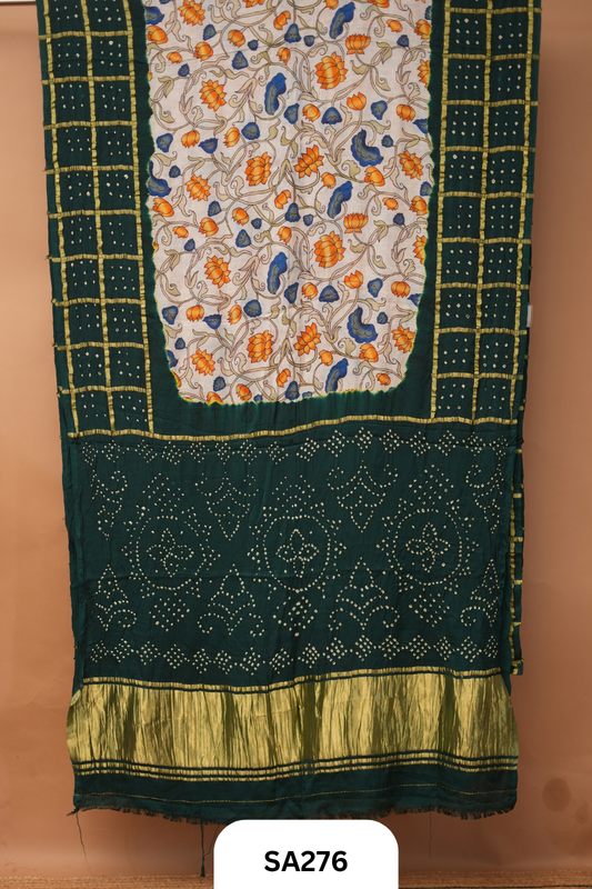 BANDHANI GHARCHOLA SAREE | FLORAL DESIGN