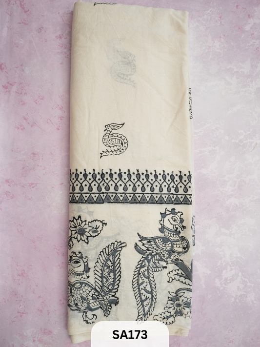 PETTADA ANJU SAREE WITH HANDPRINTED