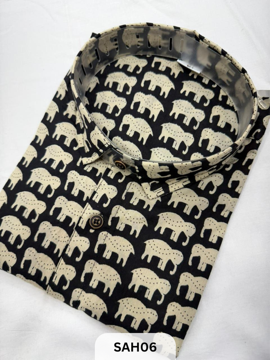 PRINTED MENS HALF SLEEVES SHIRTS WITH SINGLE POCKET