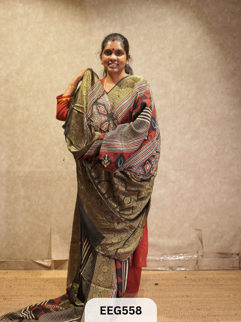 AJRAKH DOLA SILK SAREE