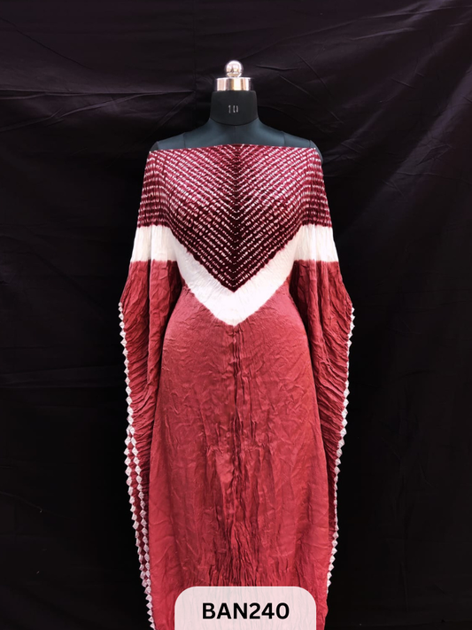 SEMI GAJI SHIBORI VIMKO PLAIN 2D EDGING UNSTITCHED KAFTAN