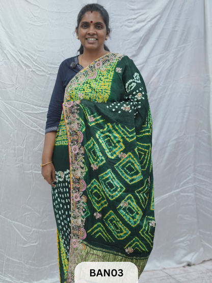 SHIBORI BANDHANI DESIGNER WORK SAREE