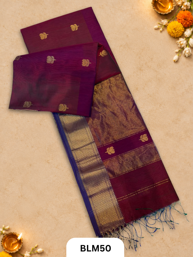 Maheshwari Lotus Buta Saree