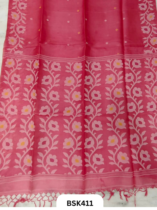 Pure Tussar Jamdani Gicha Handloom Weave