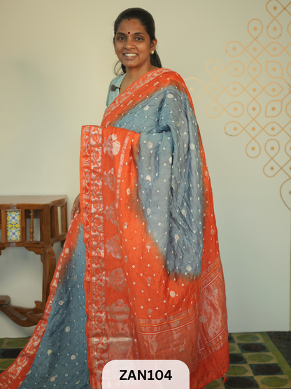 BANARASI BANDHINI WITH TIE AND DIE SAREE