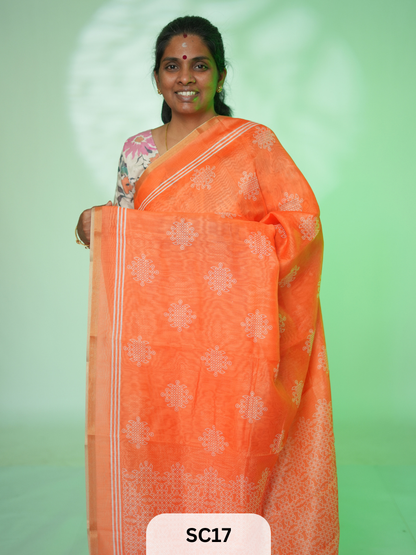 KOLLAM PRINT LINEN COTTON SAREE