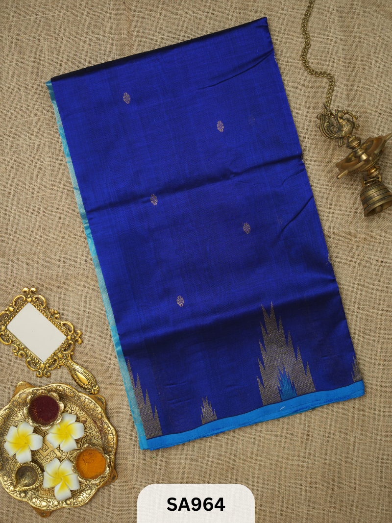 PURE HANDLOOM SILK COTTON SAREE | TEMPLE BORDER
