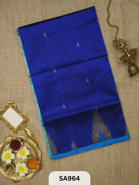 PURE HANDLOOM SILK COTTON SAREE | TEMPLE BORDER