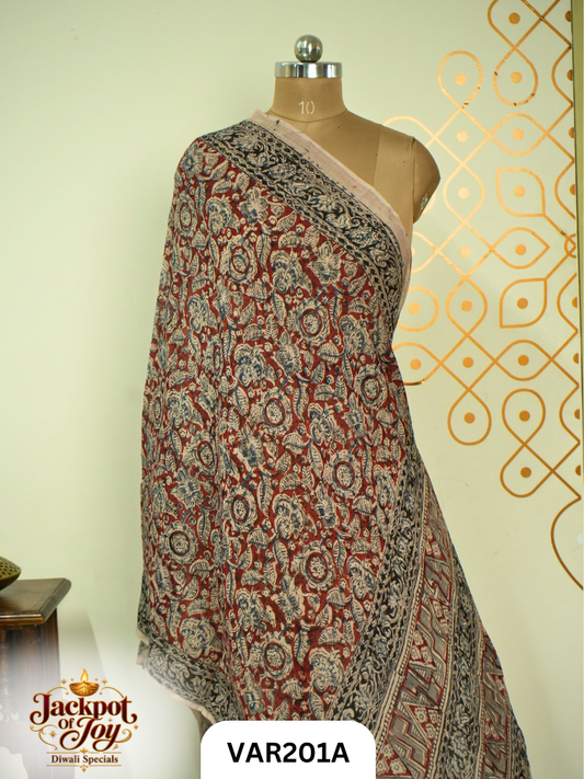 Pure Handblock Kalamkari Duppata