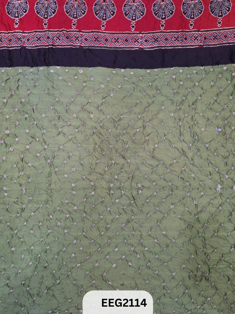 MODAL AJRAKH PRINT WITH BANDHEJ RUNNING FABRIC-1MTR