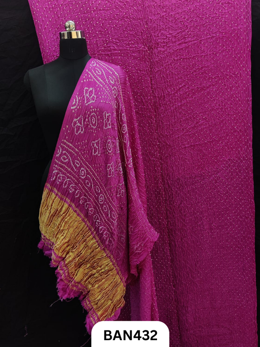 Vegan Silk Tissue Pallu Heavy Dani Bandhej Saree