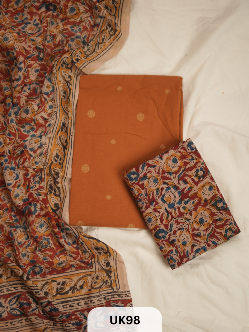 SOUTH COTTON WITH KALAMKARI COMBO