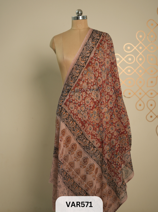 kalamkari cotton border duppatta + shipping