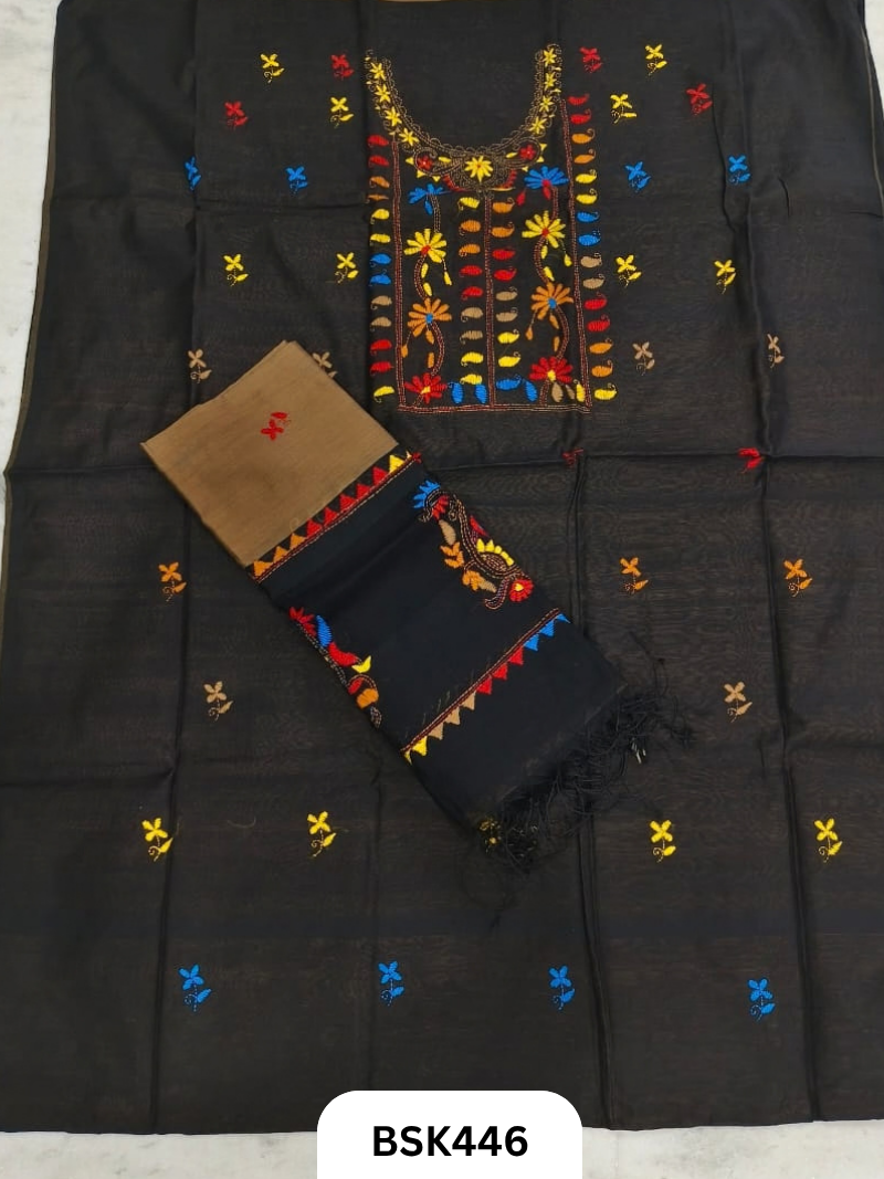 Handloom Pure Kantha Stitch Salwar Suit 3pcs