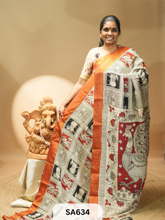 Kalamkari Chennuri Silk saree-C