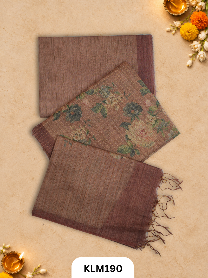 Semi Tussar Salwar Unstitched 3Pc Set