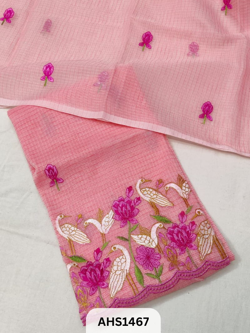Soft Kota Embroidery Work Dress Material Top & Dupatta