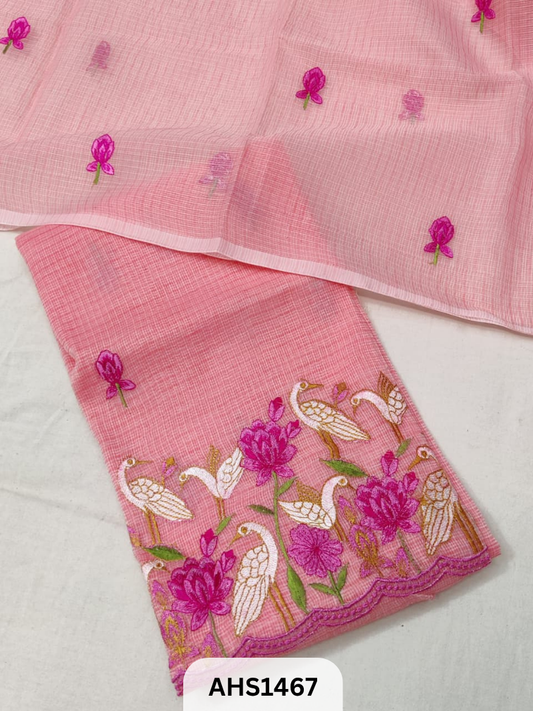 Soft Kota Embroidery Work Dress Material Top & Dupatta