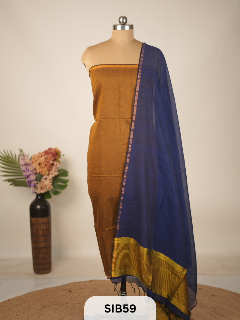 PURE MULCOTTON SALWAR SUIT - HANDLOOM