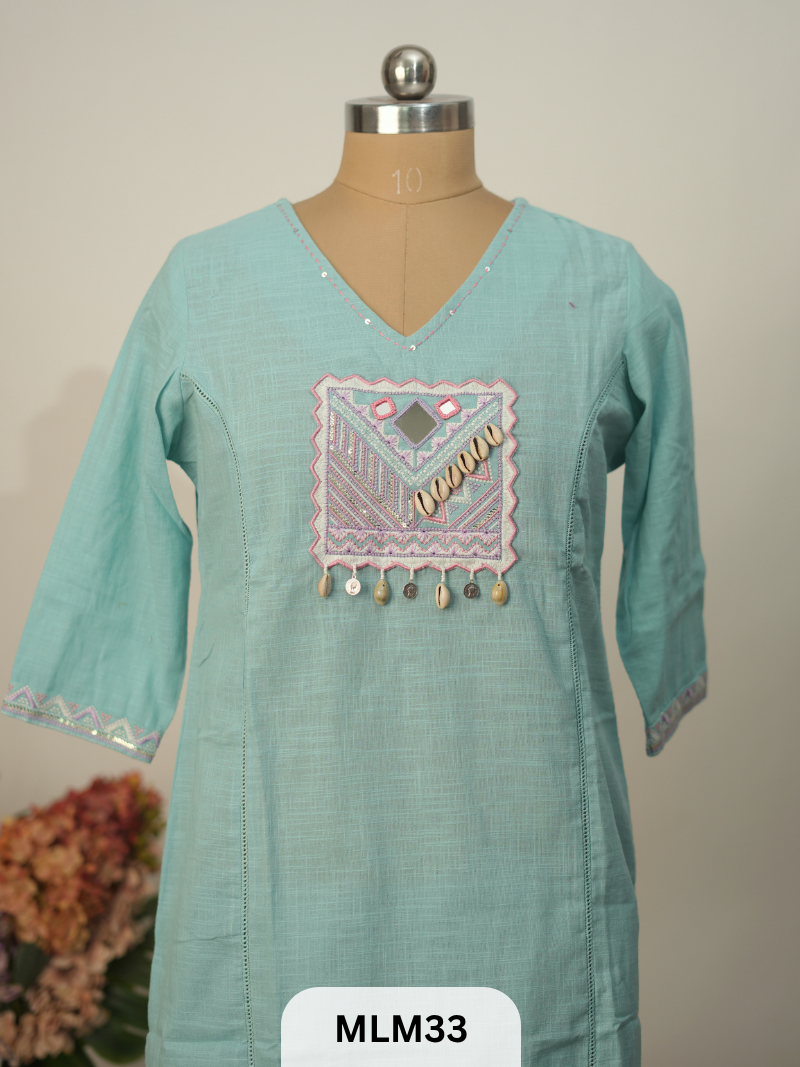 DENIM LINEN COTTON 2 PCS SET