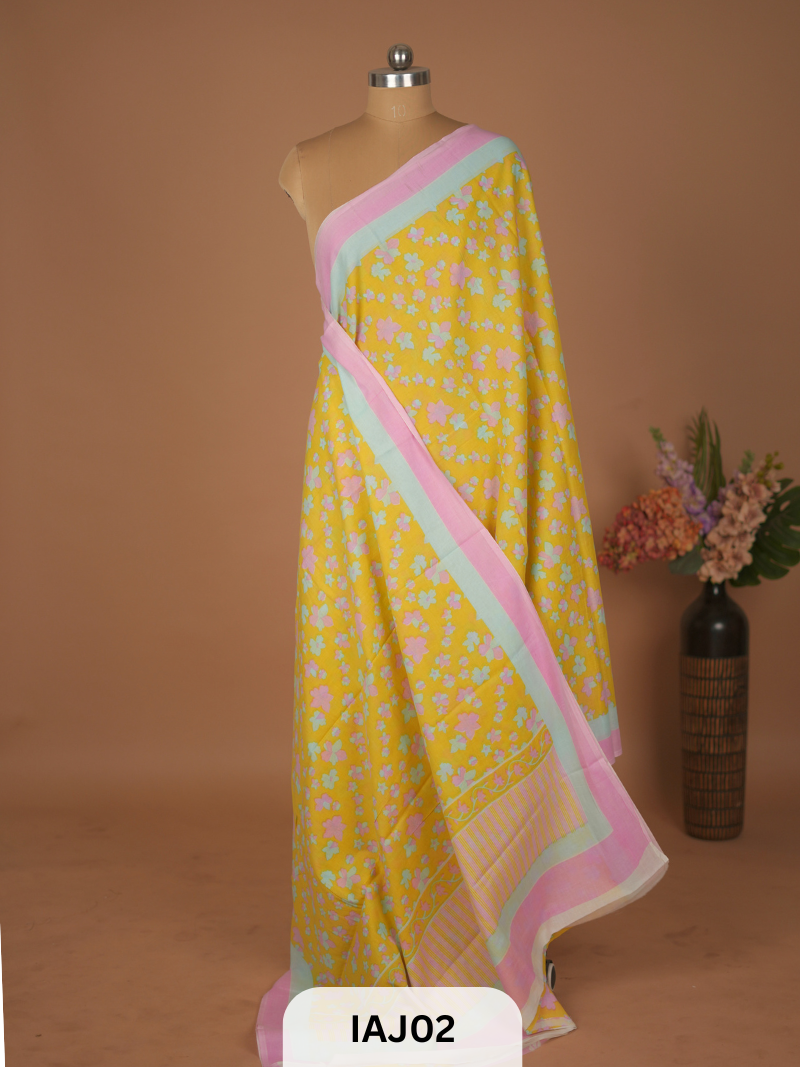 Malmal Cotton Saree with Print