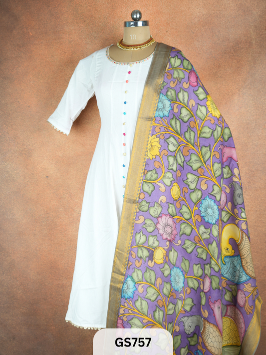 Pen Kalamkari Dupatta (Dupatta only)