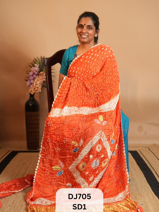 BANDHANI & AJRAKH MODAL SAREES | LAGDI PATTA | SHIBORI