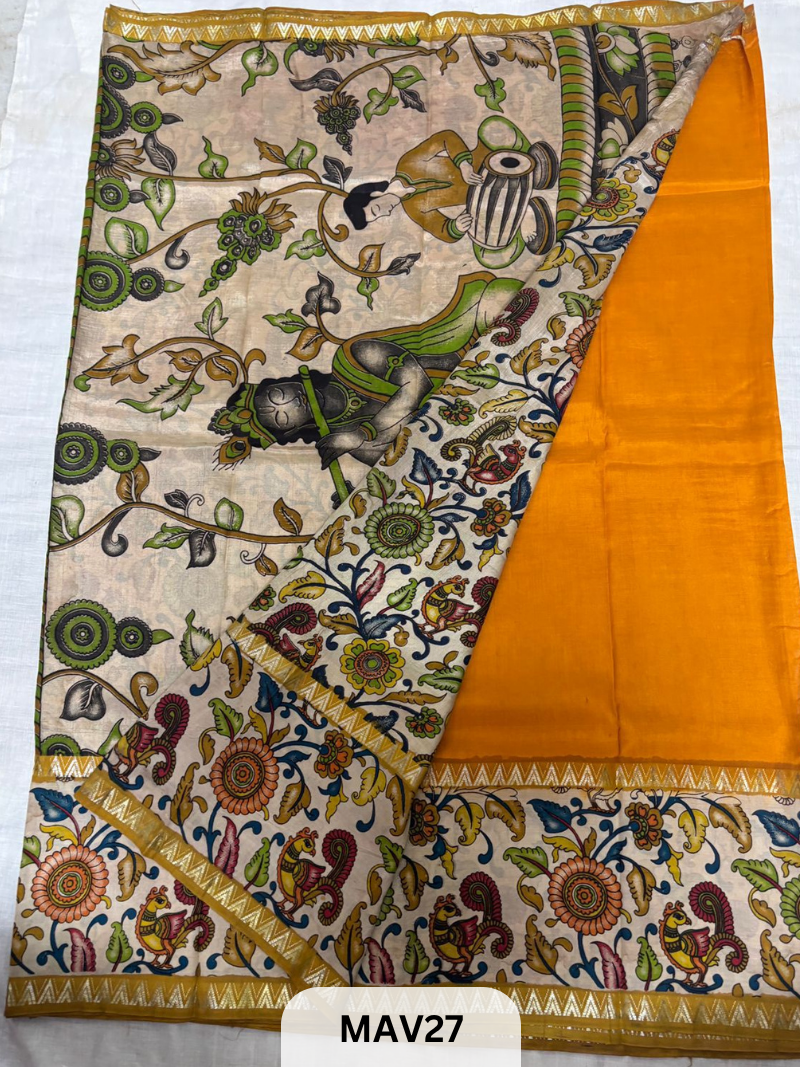 MANGALAGIRI SILK WITH KALAMKARI FUSION
