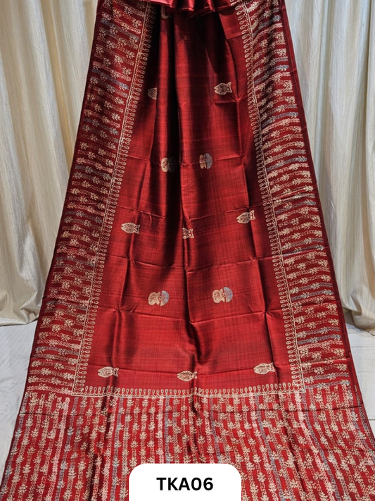 Pure Bishnupuri Silk Dual Shade Handblock