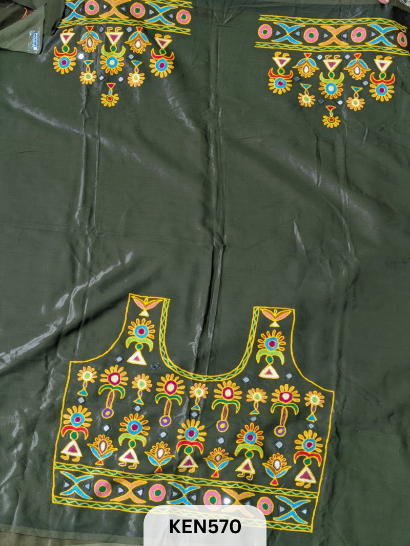 MASHRUSILK HAND AARIWORK UNSTITCHED BLOUSEPIECE