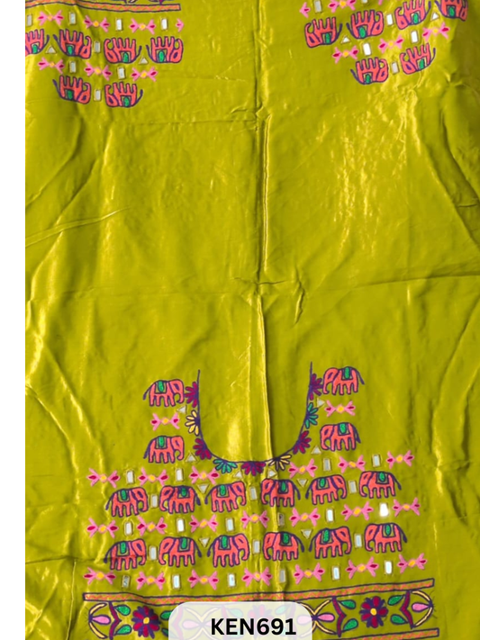 MASHRUSILK HAND AARIWORK UNSTITCHED BLOUSEPIECE