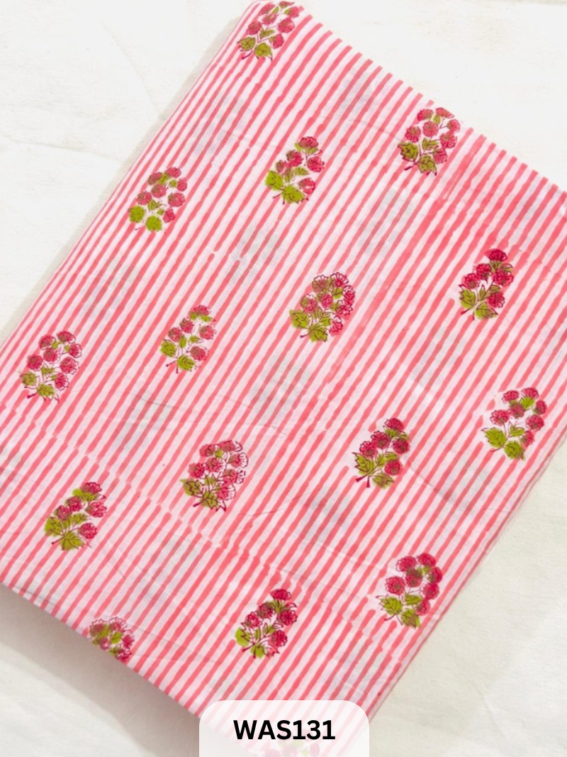 JAIPUR PURE HANDBLOCK RUNNING FABRIC - 1MTR