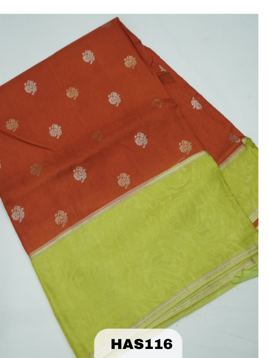 BANARAS RUSSIAN SATIN BODER SAREE