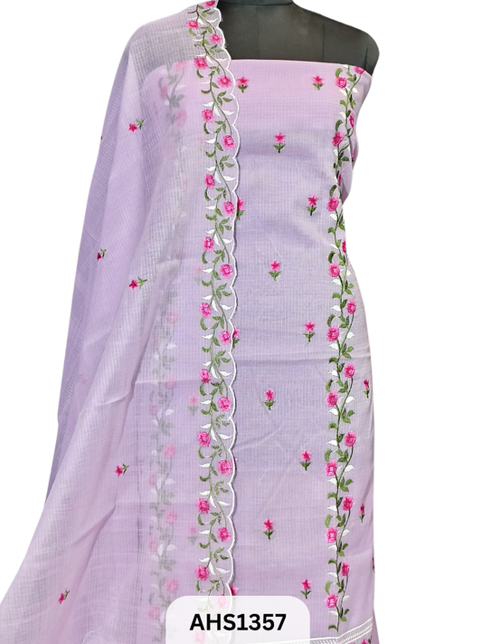 Exclusive  Kota Doria Embroidery Work -Top&duptta 2.5 Mtr