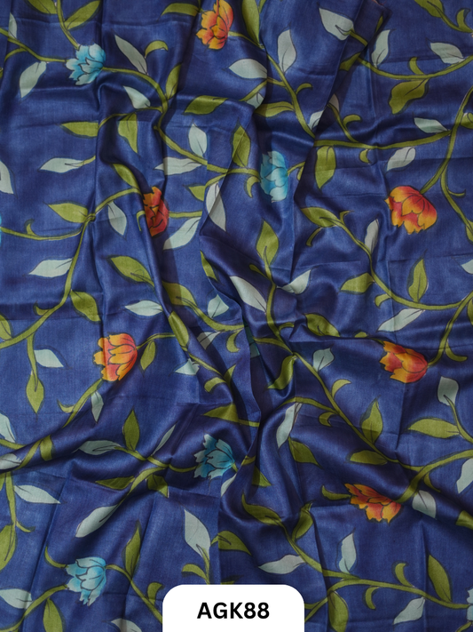 Premium Tussar Blouse Piece with Kalamkari Print – 80 CM