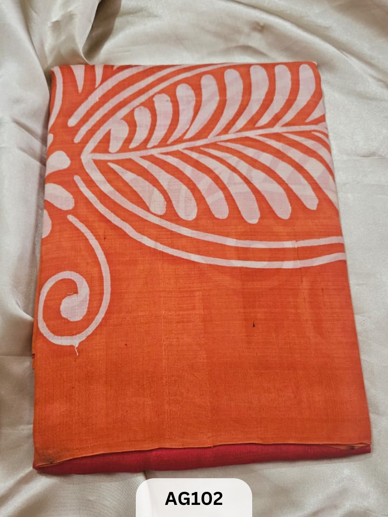 MURSHIDABAD HAND BATIK PAINTED SILK SAREE