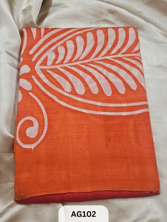 MURSHIDABAD HAND BATIK PAINTED SILK SAREE