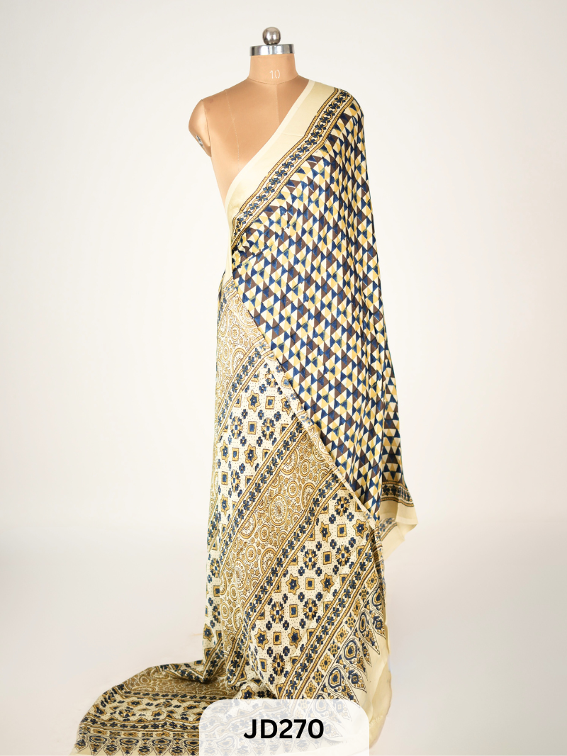Modal silk with Ajrakh saree