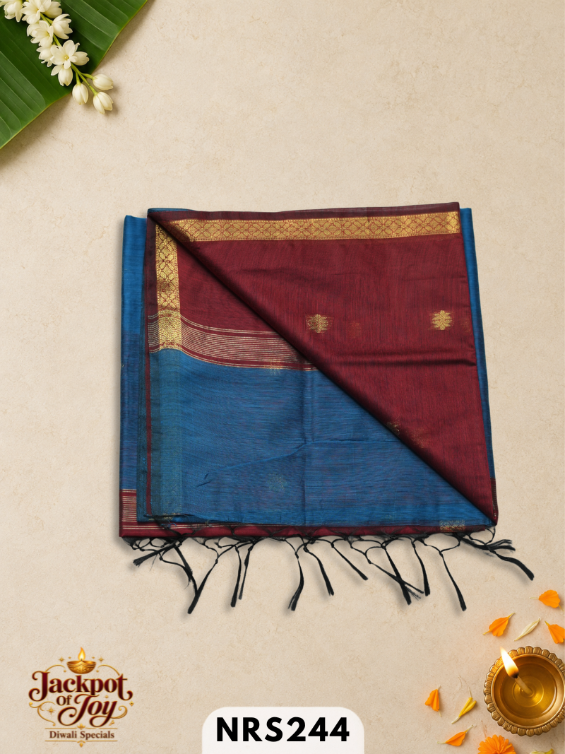 chanderi inspired maheswari saree