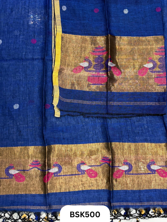 Pure Jayashree Linen By Linen Paithani - Top 2.6& Duppatta