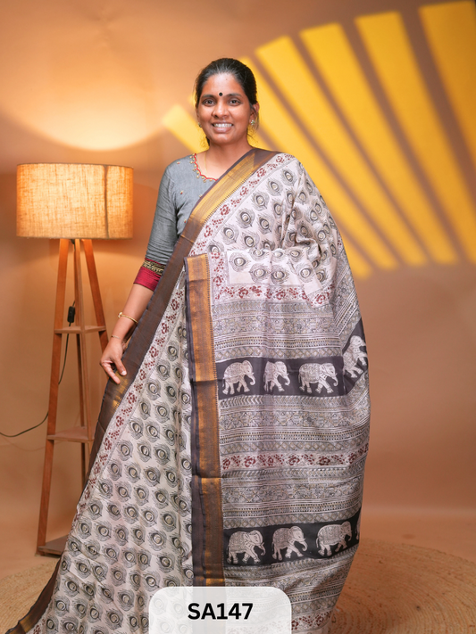 Kalamkari Chennuri Silk saree Ravi Sun Kalamkari