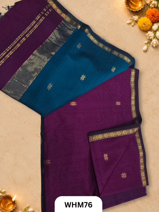 Maheshwari Handloom Small Border Butti Saree